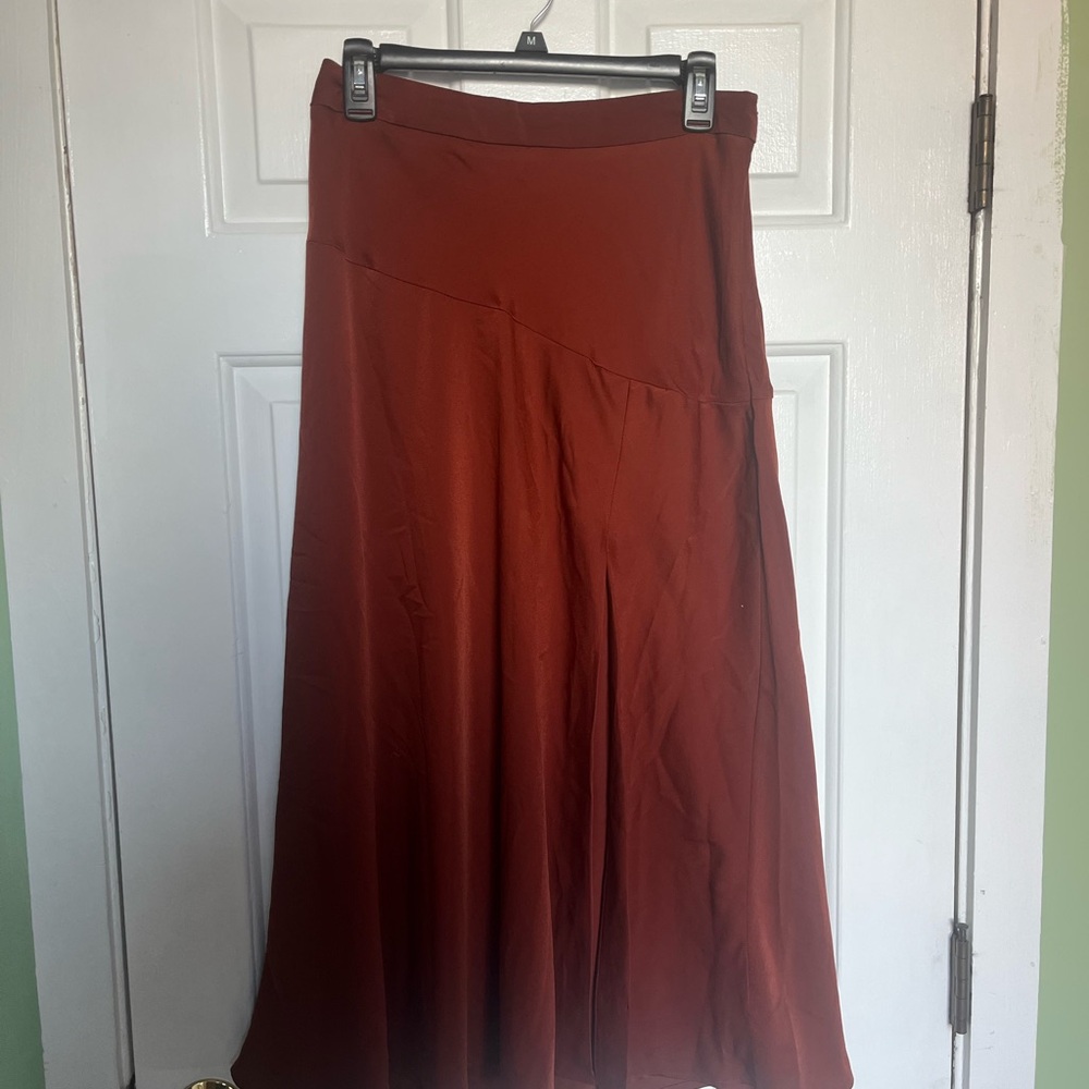 Chic Rust Midi Skirt